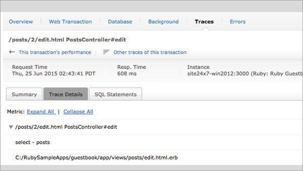 Trace Details of Transactions Trace Details of Transactions